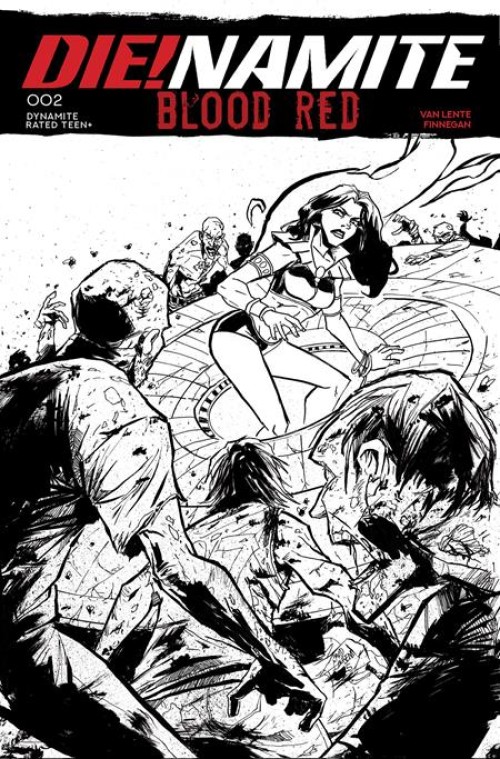Die!Namite Blood Red #2 (2025) cover i cousens line art variant