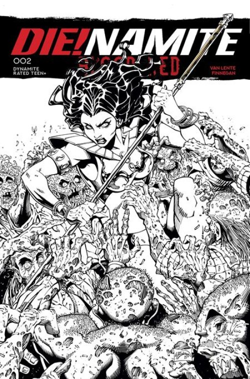 Die!Namite Blood Red #2 (2025) cover k robson line art variant