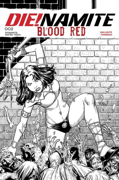 Die!Namite Blood Red #2 (2025) cover l su line art variant