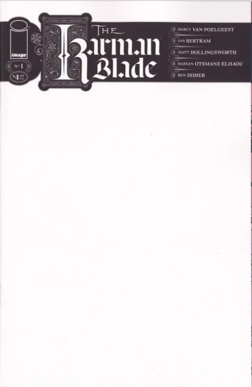 Karman Blade #1 (2026) cover e blank variant