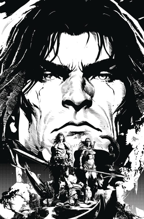 Conan Battle Of The Black Stone #4 cover d deodato b&w variant