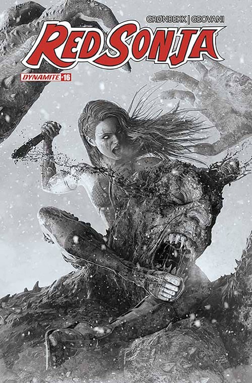 Red Sonja #16 (2023) cover n barends b&w variant