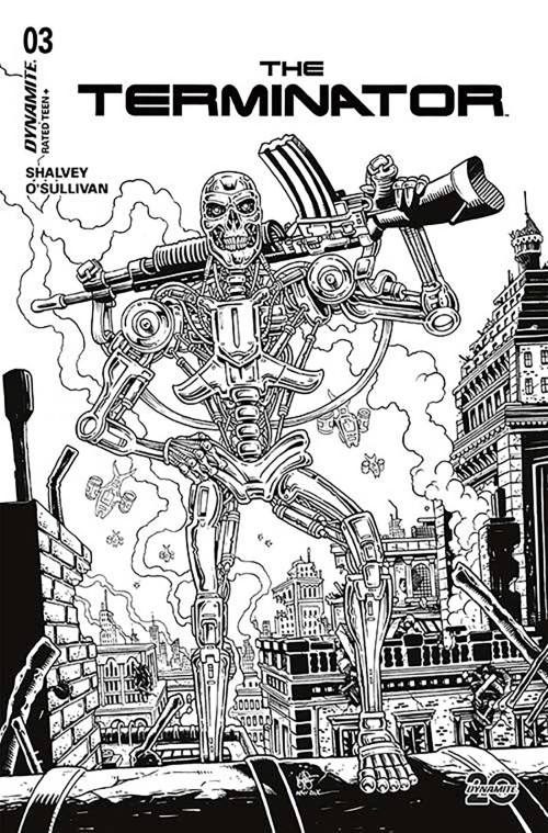 Terminator #3 (2024) cover r haeser b&w variant