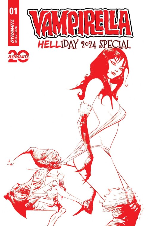 Vampirella Helliday Special #1 (2024) cover k lee red line variant