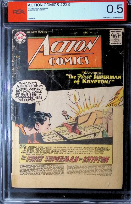 Action Comics #223 (1938) misnumbered variant PSA 0.5