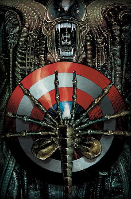 Alien Vs Captain America #1 (2025) second print panosian virgin variant