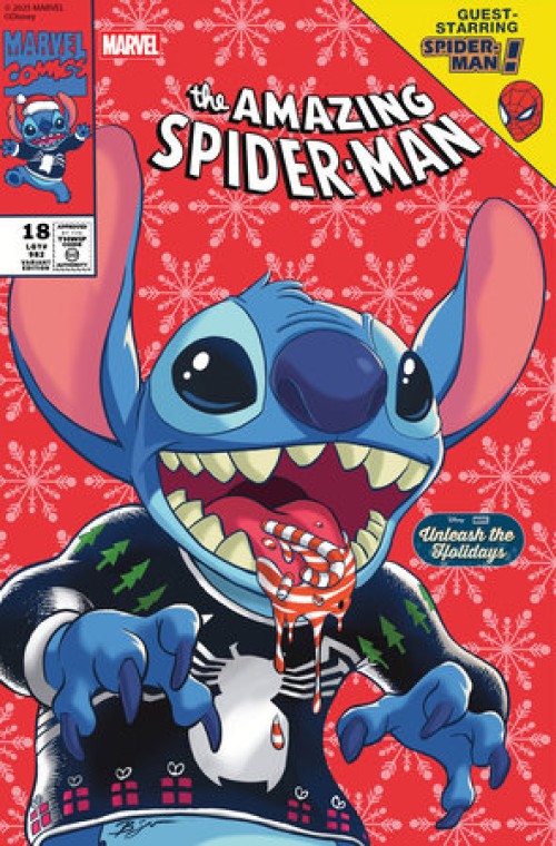 Amazing Spider-Man #18 (2025) su disney stitch unleash the holidays variant