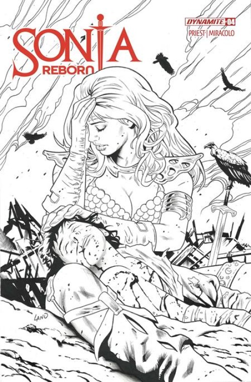 Sonja Reborn #4 (2025) cover k land line art variant