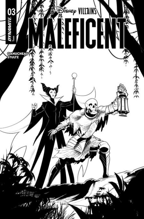 Disney Villains Maleficent #3 (2025) cover i quinn b&w variant