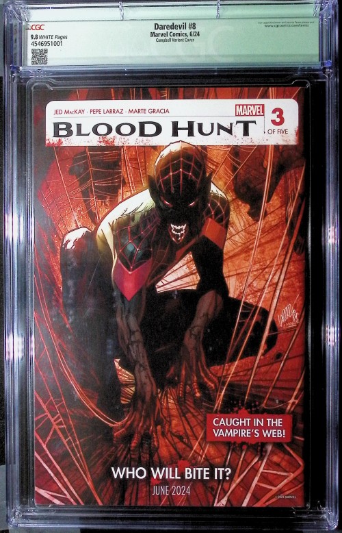 Daredevil #8 (2023) campbell variant recalled edition CGC 9.8 qualified