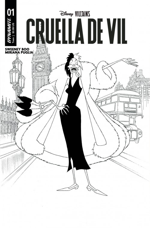 Disney Villains Cruella De Vil #1 cover m middleton line art variant