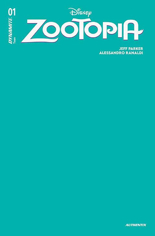 Zootopia #1 (2025) cover s teal blank variant