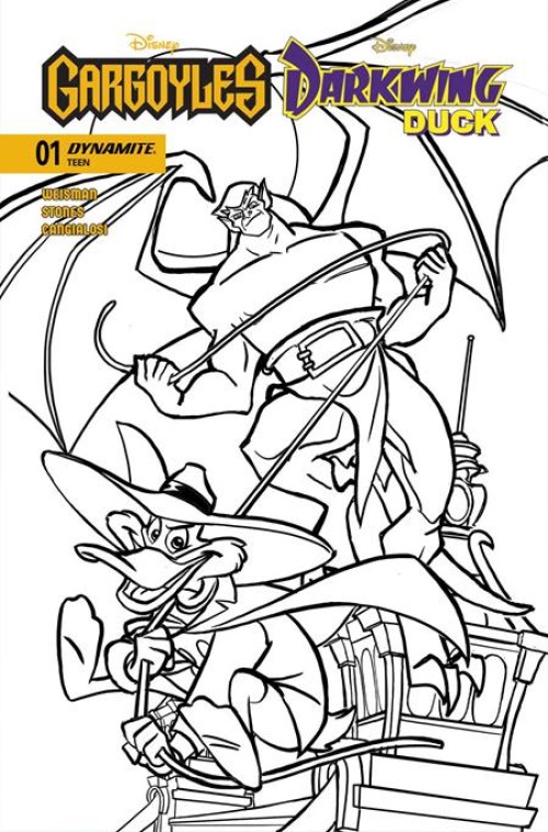 Gargoyles Darkwing Duck #1 (2026) cover p stones line art variant
